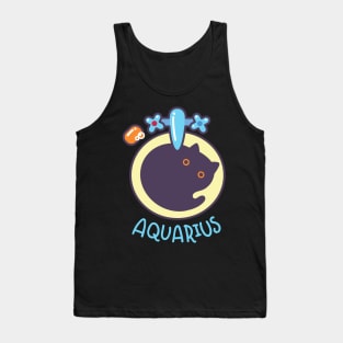 Funny Aquarius Cat Horoscope Tshirt - Astrology and Zodiac Gift Ideas! Tank Top